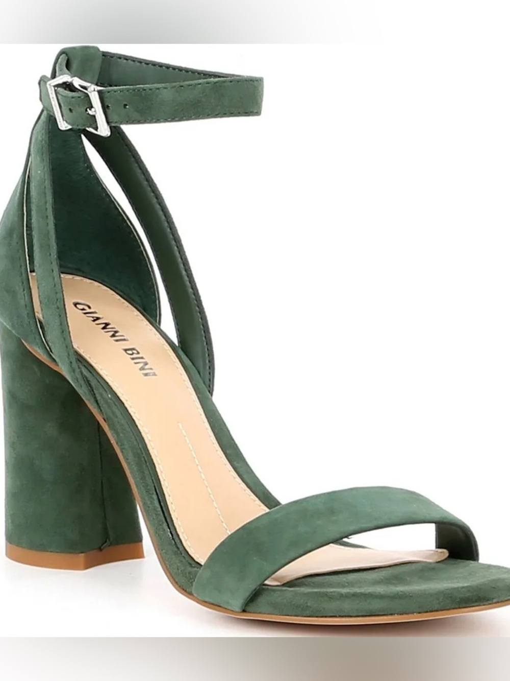 Gianni Bini Forest Green Suede Heel Sandals 7.5